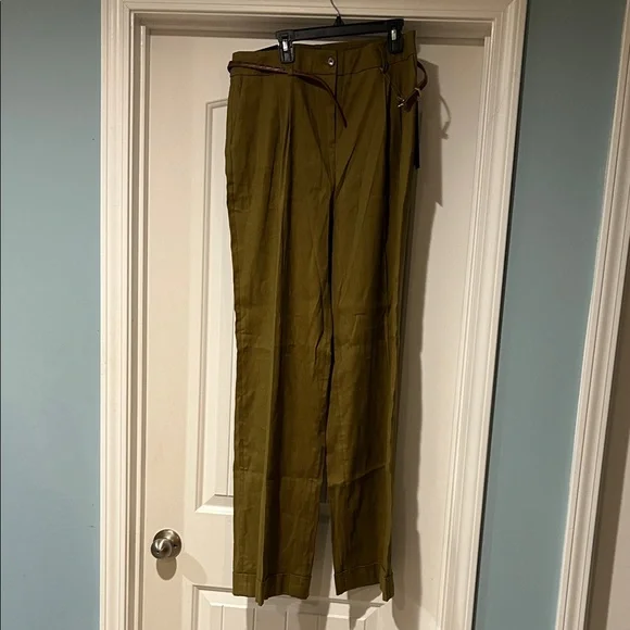 Donna Karan Olive Wide Leg Pants - Picture 5 of 6